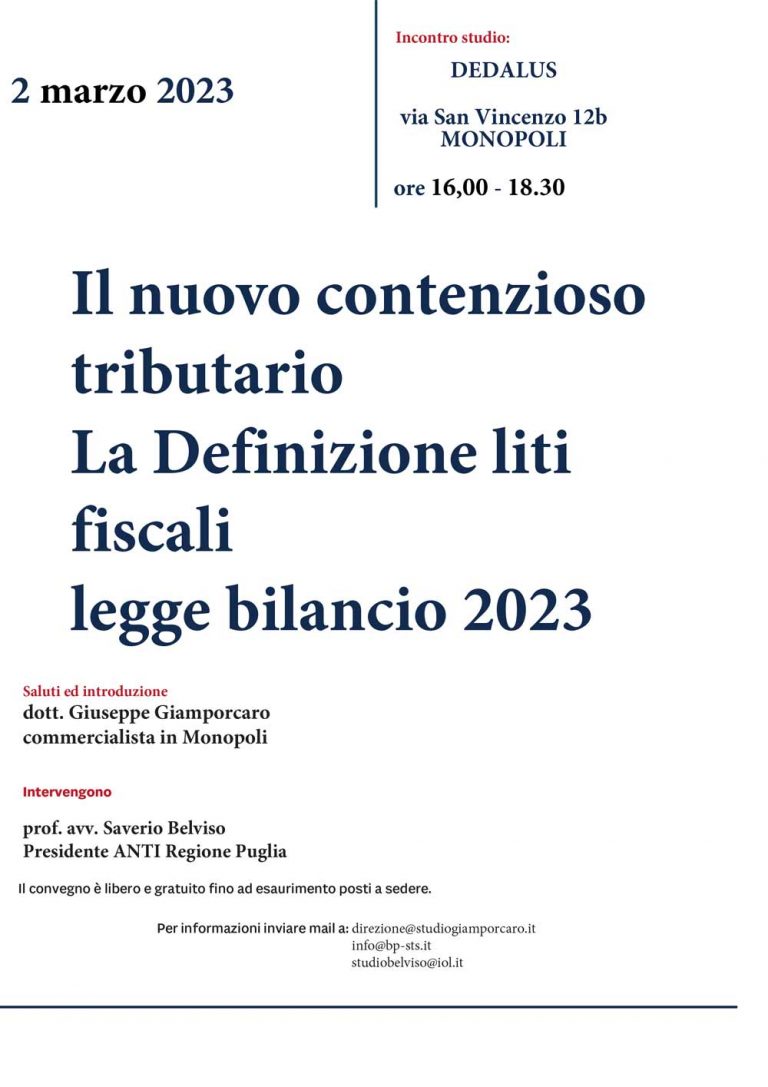 Il Nuovo ContenziosotributarioLa Definizione Litifiscalilegge Bilancio ...